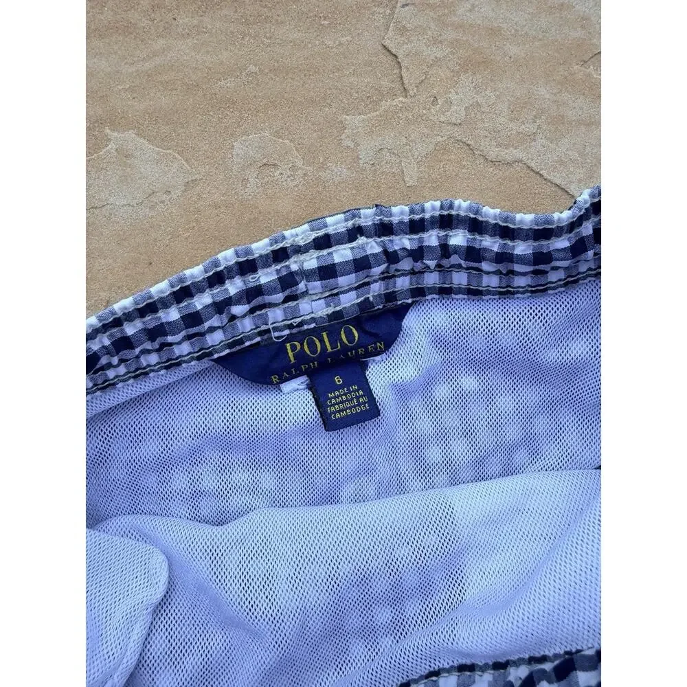 POLO RALPH LAUREN Blue Multi Swim Trunks Boys Size 6